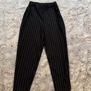 Pinstripe trouser ankle cut
